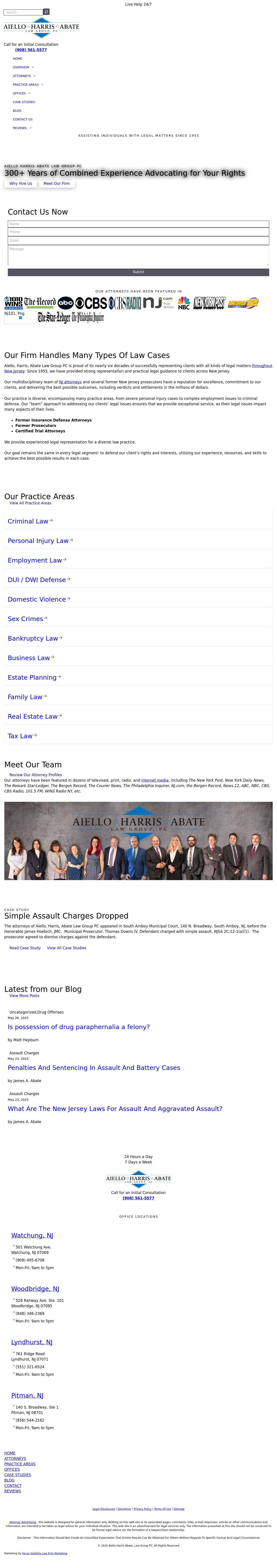 Aiello, Harris, Marth, Tunnero, Pastor & Schiffman, PC Attorneys At Law - Newark NJ Lawyers