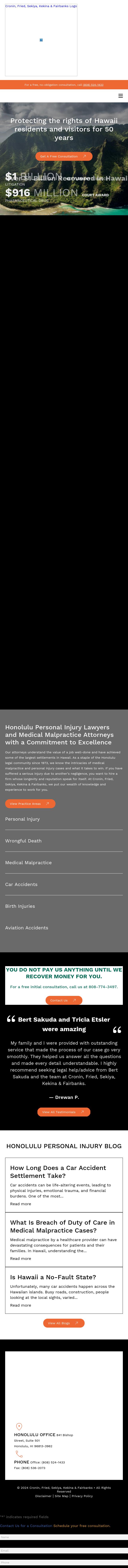 Cronin Fried Sekiya Kekina & Fairbanks - Honolulu HI Lawyers