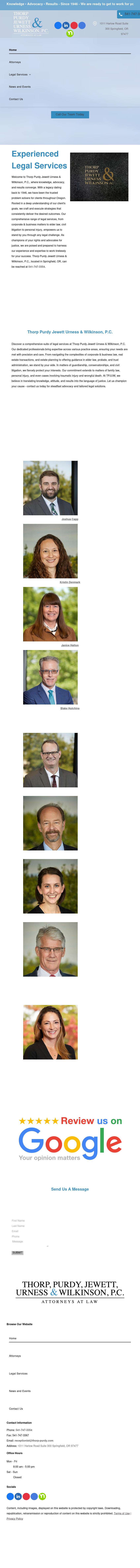 Thorp Purdy Jewett Urness & Wilkinson PC - Springfield OR Lawyers