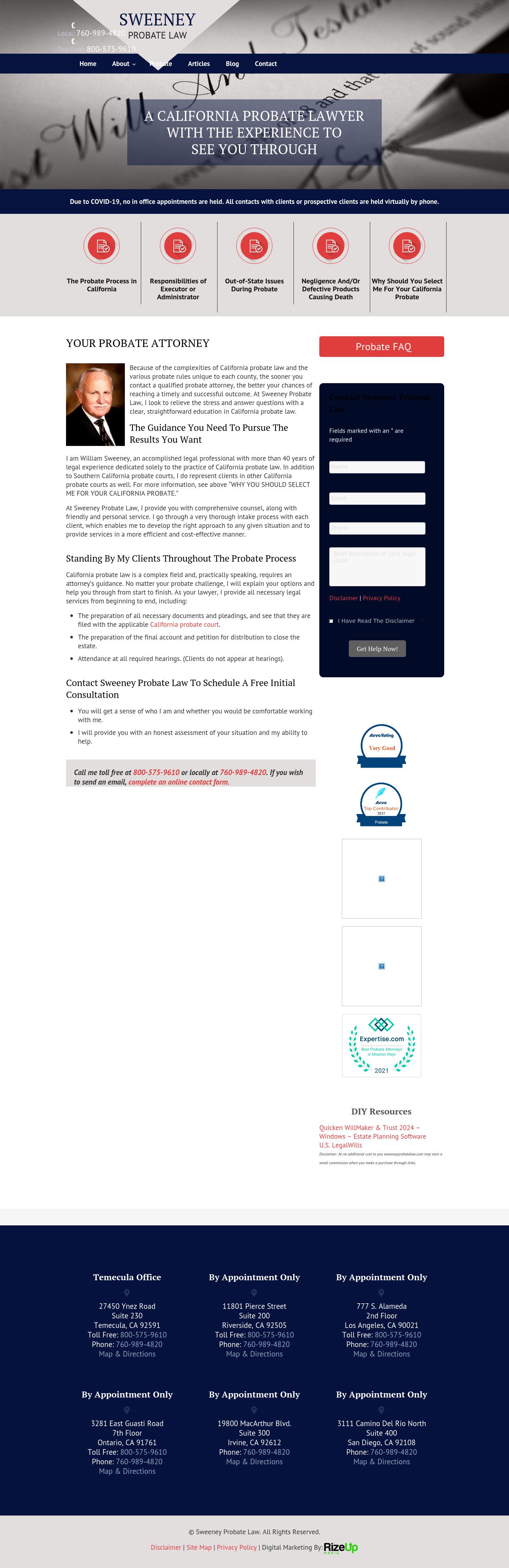 Sweeney Probate Law - Riverside CA Lawyers