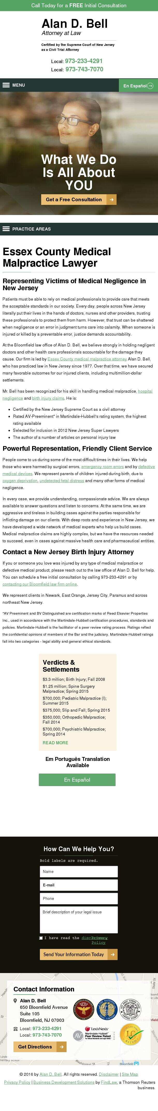 Alan D. Bell - Bloomfield NJ Lawyers