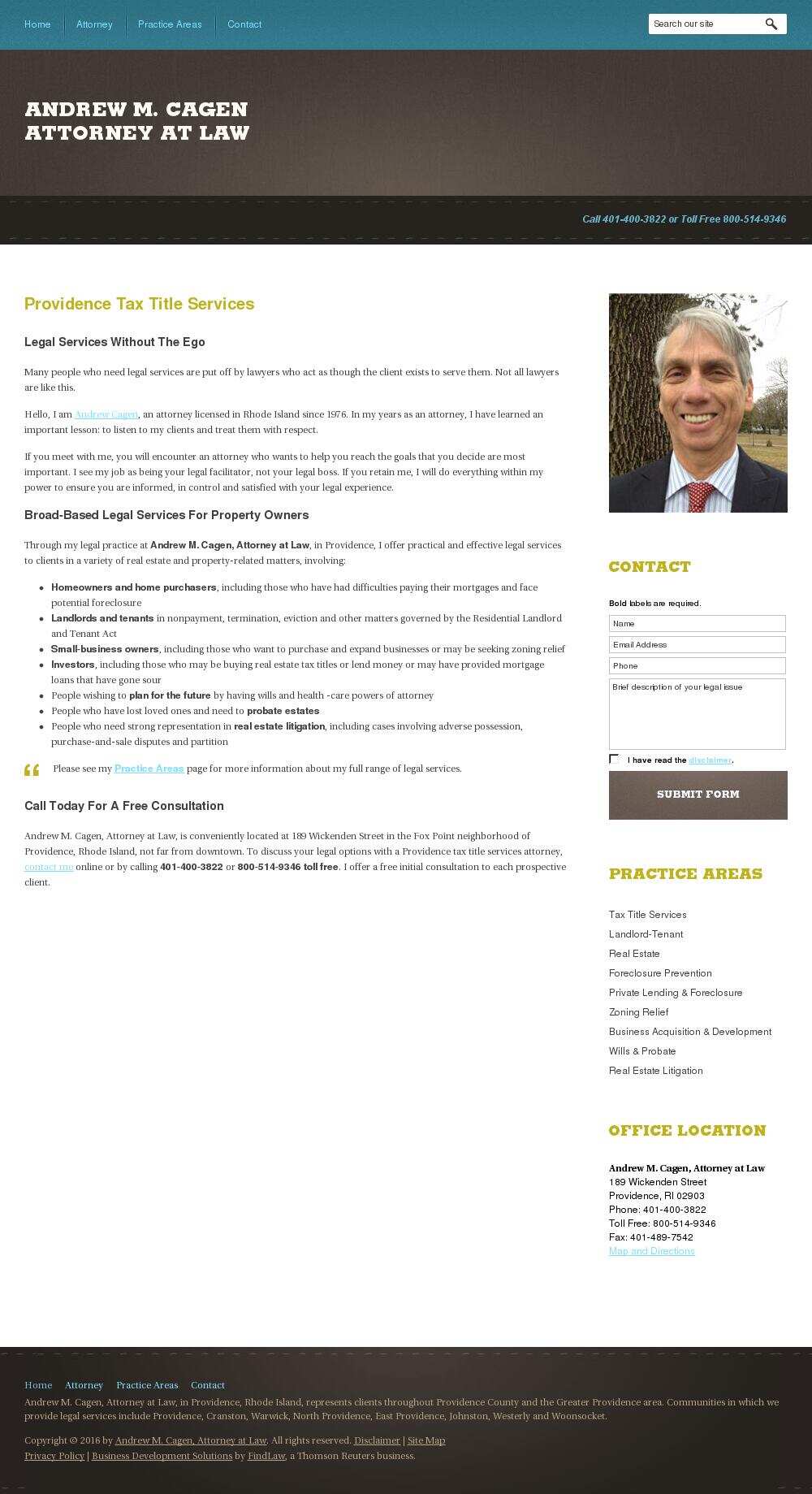 Andrew M. Cagen, Attorney at Law - Providence RI Lawyers