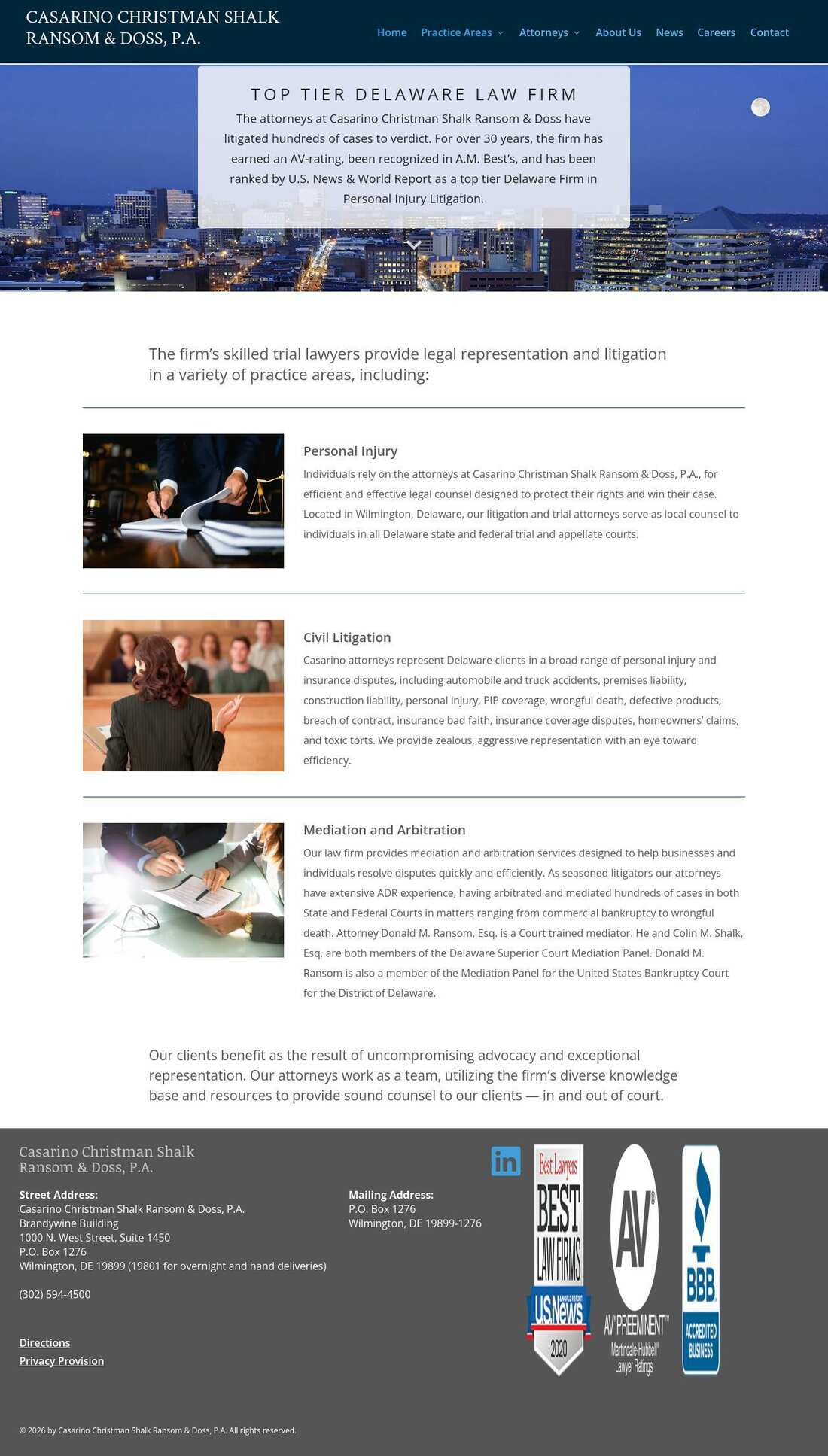 Casarino Christman Shalk Ransom & Doss, P.A. - Wilmington DE Lawyers