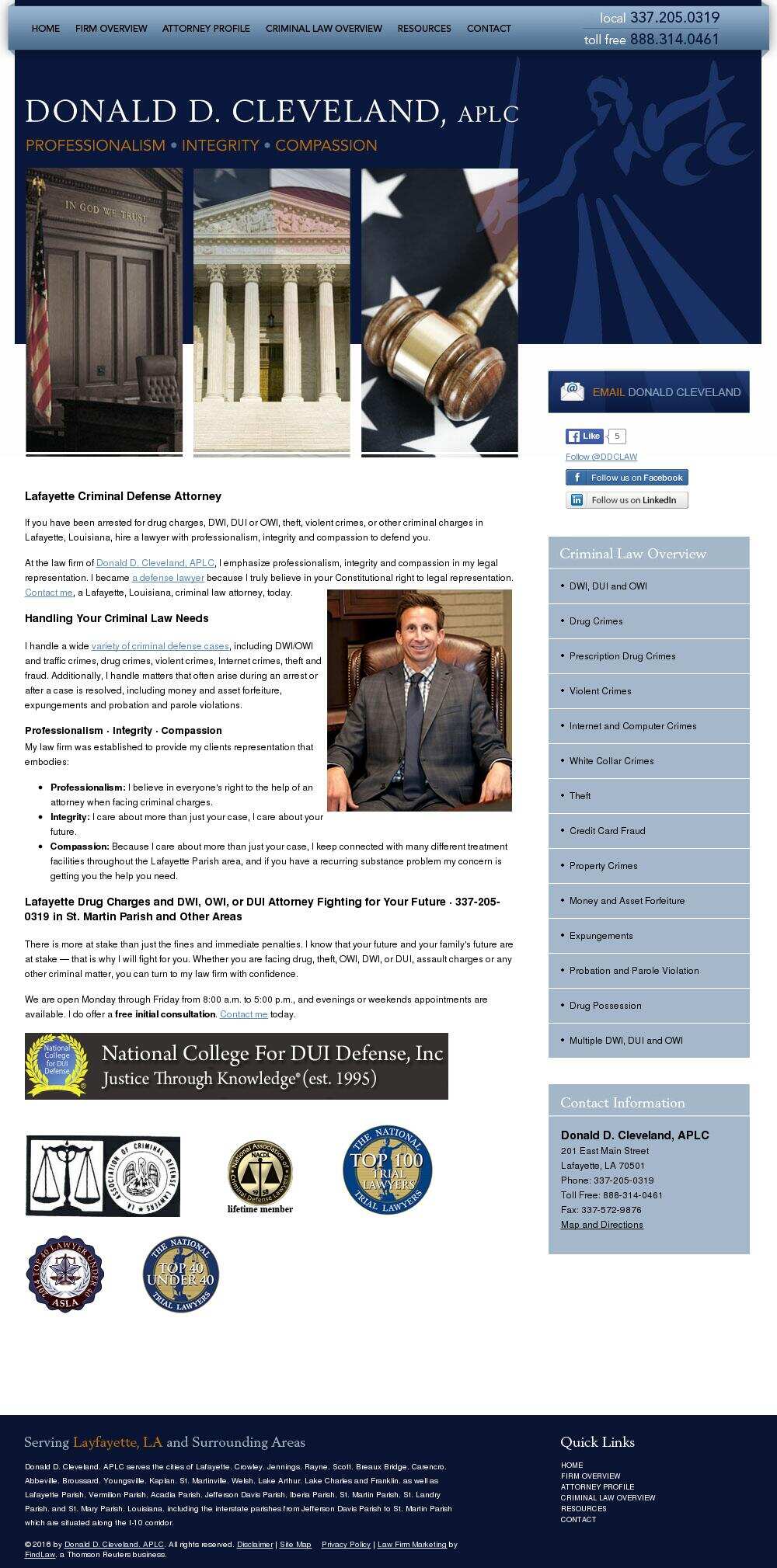Donald D. Cleveland, APLC - Lafayette LA Lawyers