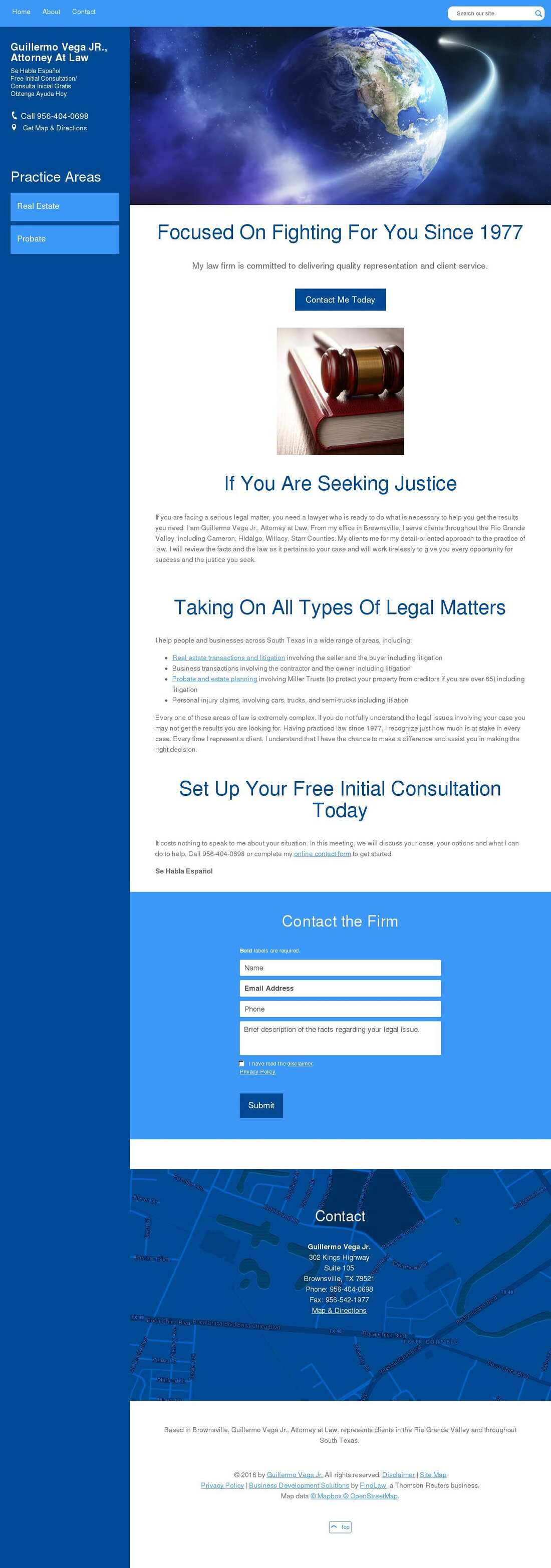 Guillermo Vega JR., Attorney At Law - Brownsville TX Lawyers