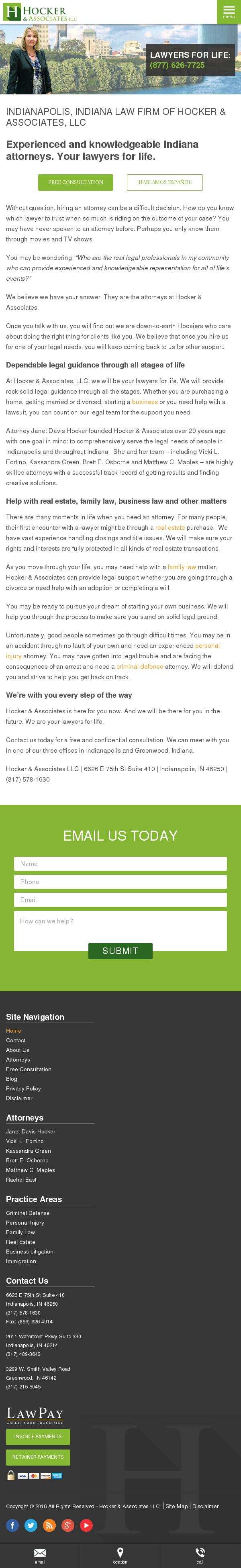 Hocker & Associates, LLC - Greenwood IN Lawyers