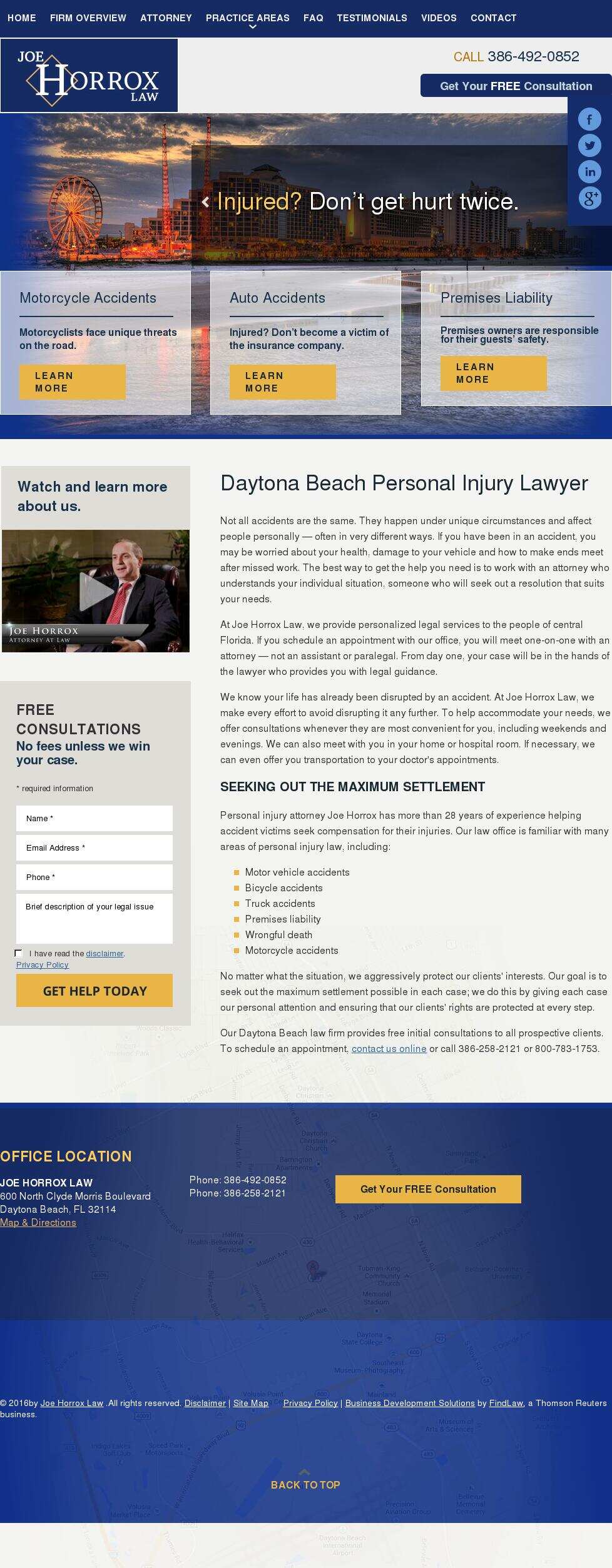 Joe Horrox Law - Daytona Beach FL Lawyers