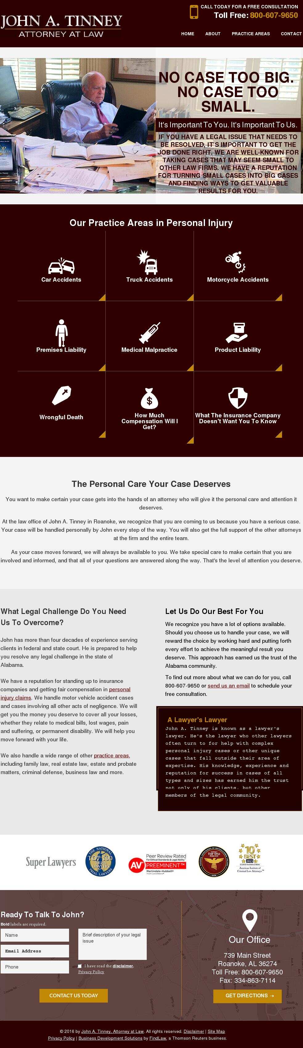 John A. Tinney, Attorney at Law - Roanoke AL Lawyers