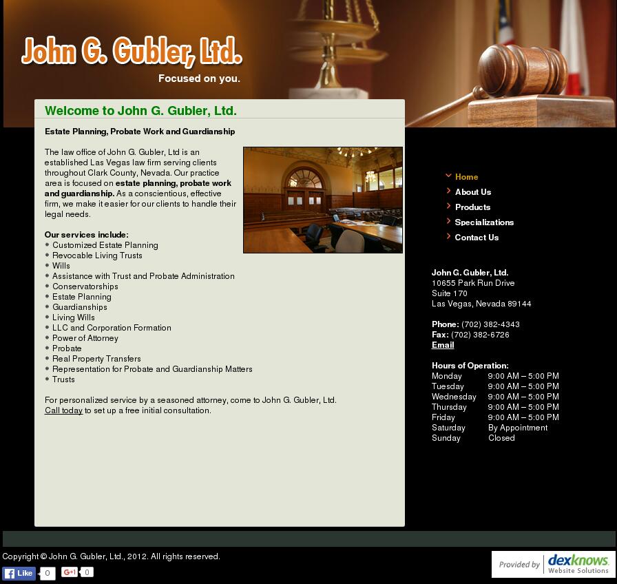 John G. Gubler Law Office - Las Vegas NV Lawyers