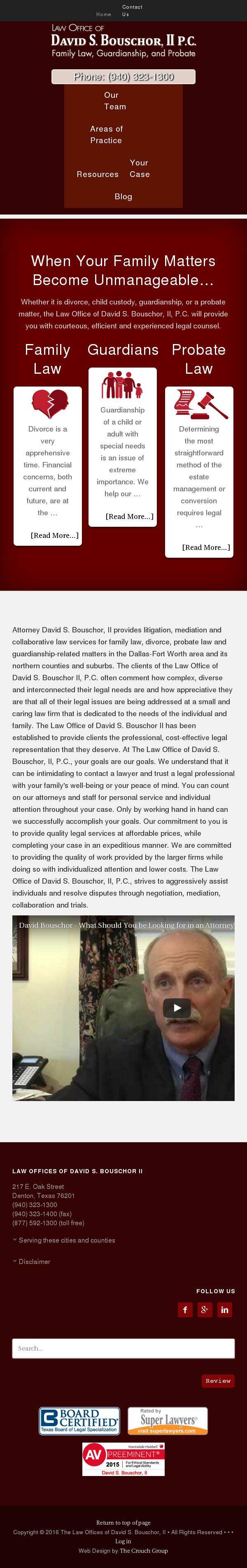 Law Office of David S. Bouschor, II, P.C. - Denton TX Lawyers