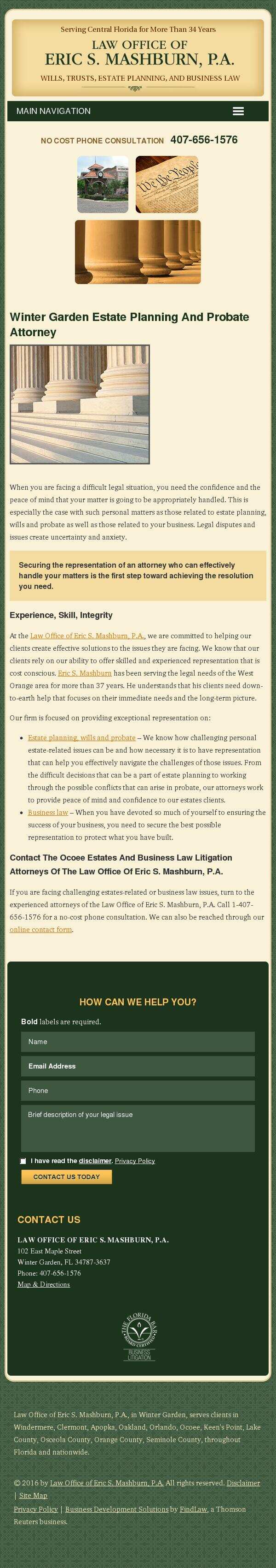 Law Office of Eric S. Mashburn, P.A. - Winter Garden FL Lawyers