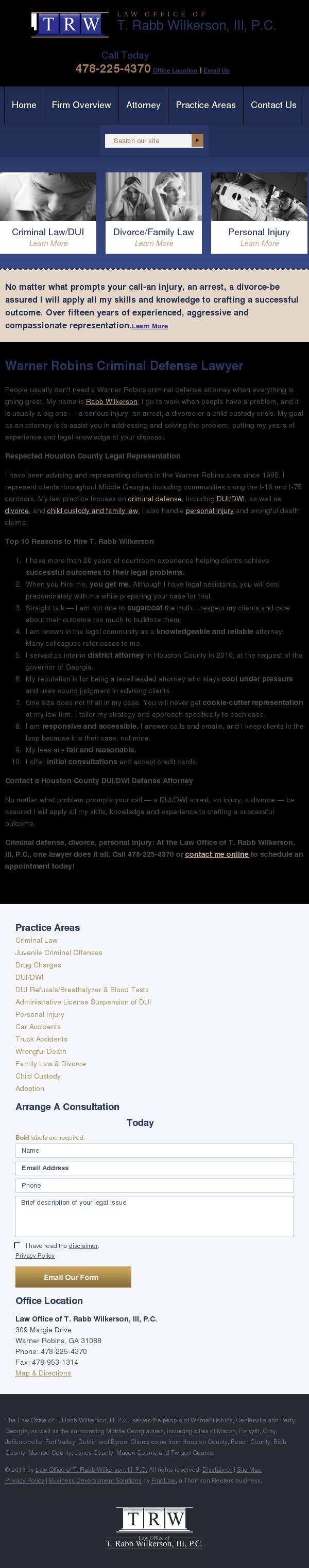 Law Office of T. Rabb Wilkerson, III, P.C. - Warner Robins GA Lawyers
