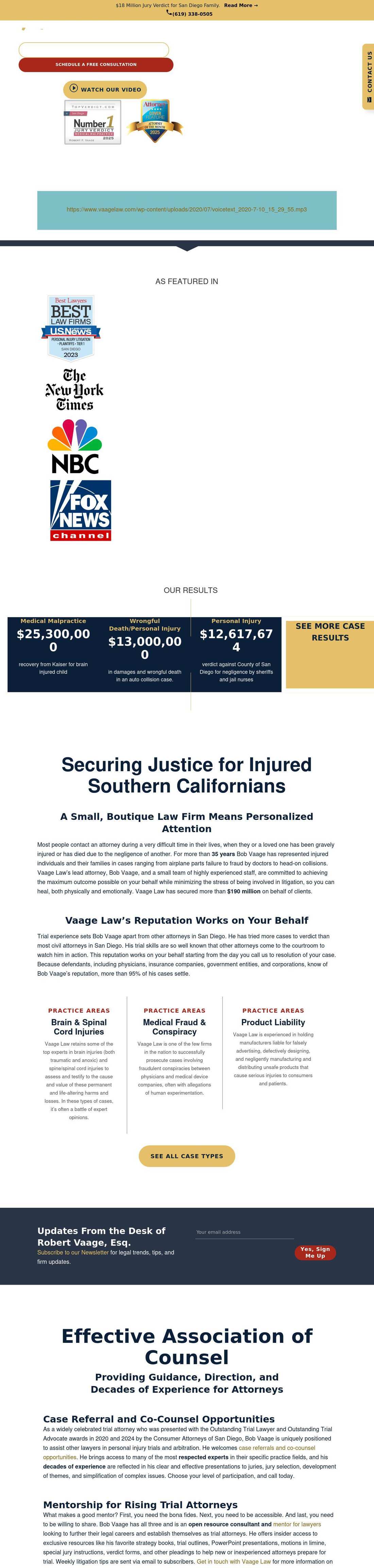 Law Offices of Robert Vaage - San Diego CA Lawyers