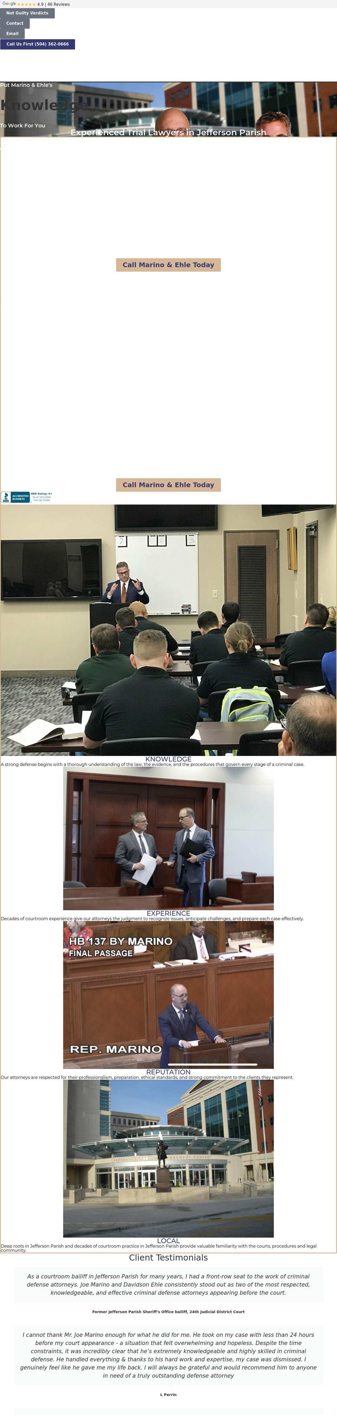 Marino Criminal Law, LLC - Gretna LA Lawyers