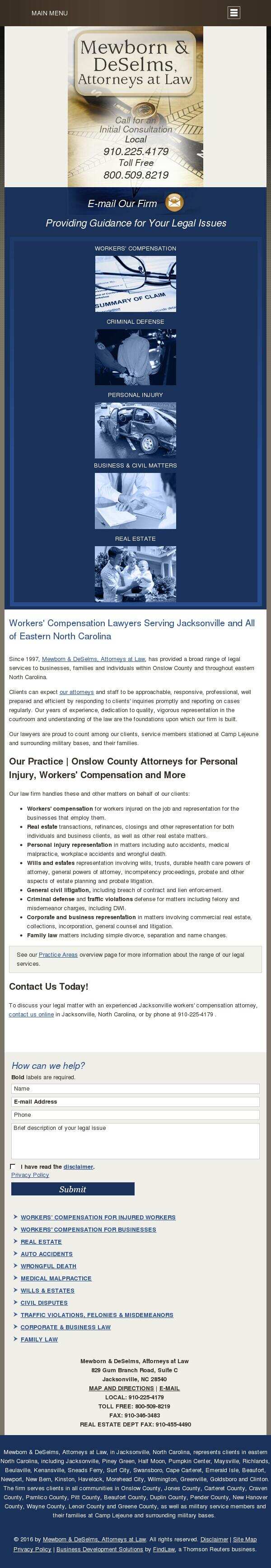 Mewborn & DeSelms, Attorneys at Law - Jacksonville NC Lawyers