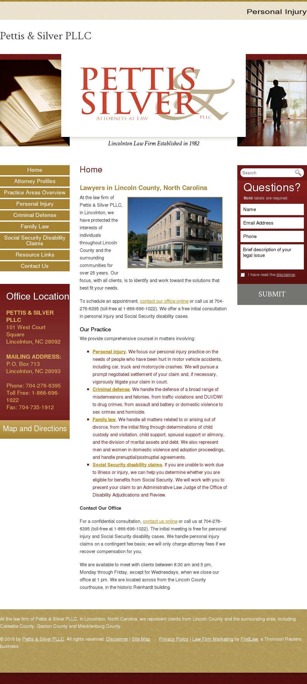 Pettis & Silver PLLC - Lincolnton NC Lawyers