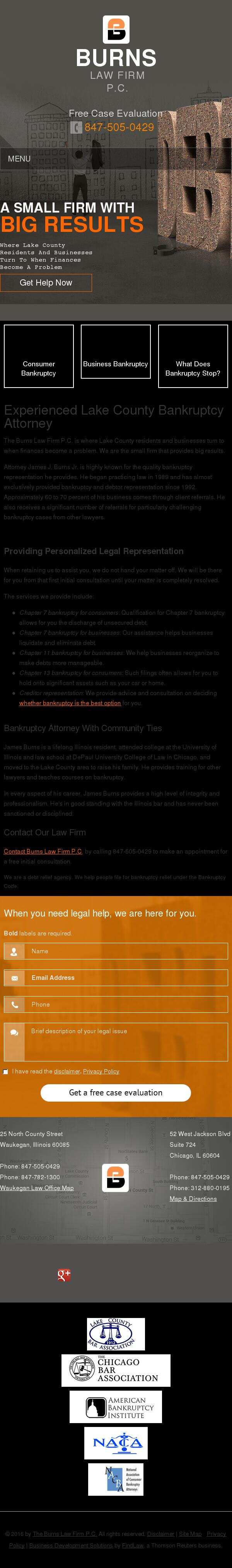 The Burns Law Firm P.C. - Waukegan  IL Lawyers