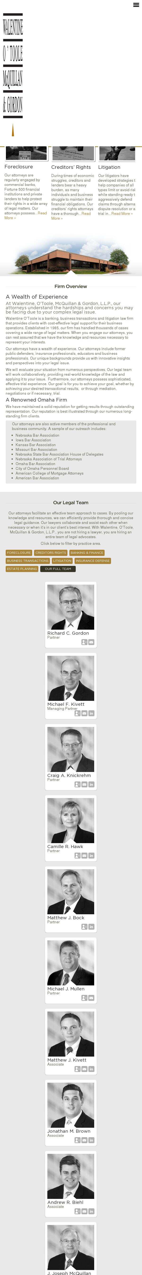 Walentine, O'Toole, McQuillan & Gordon, LLP - Omaha NE Lawyers