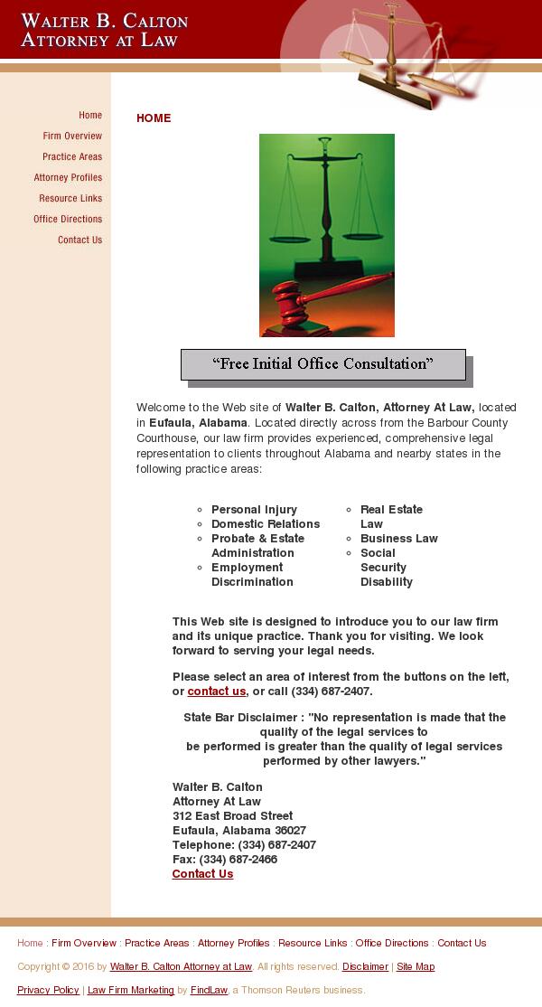 Walter B. Calton Attorney at Law - Eufaula AL Lawyers