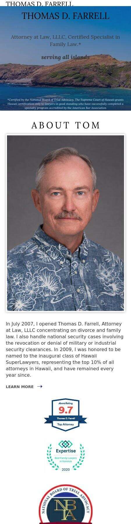 Thomas D. Farrell, Attorney at Law, LLLC. - Honolulu HI Lawyers