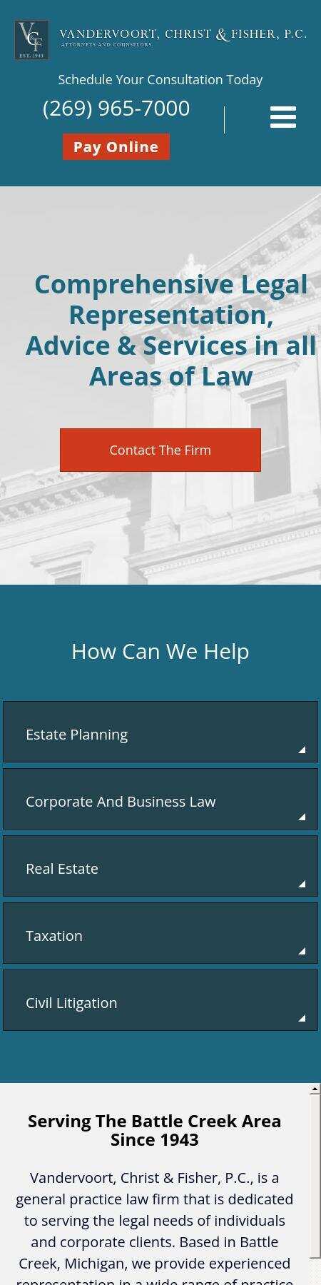 Vandervoort, Christ & Fisher, P.C. - Coldwater MI Lawyers