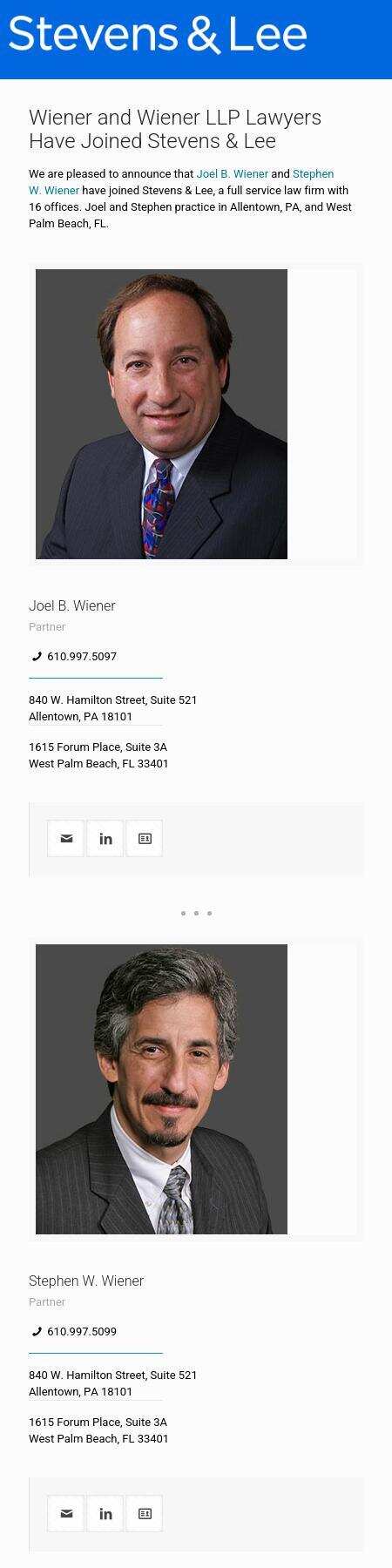 Wiener and Wiener LLP - Allentown PA Lawyers
