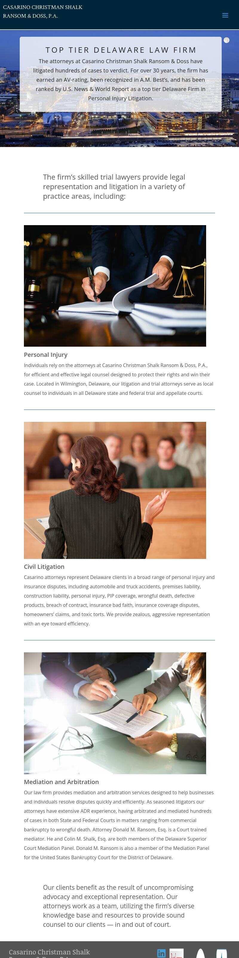 Casarino Christman Shalk Ransom & Doss, P.A. - Wilmington DE Lawyers