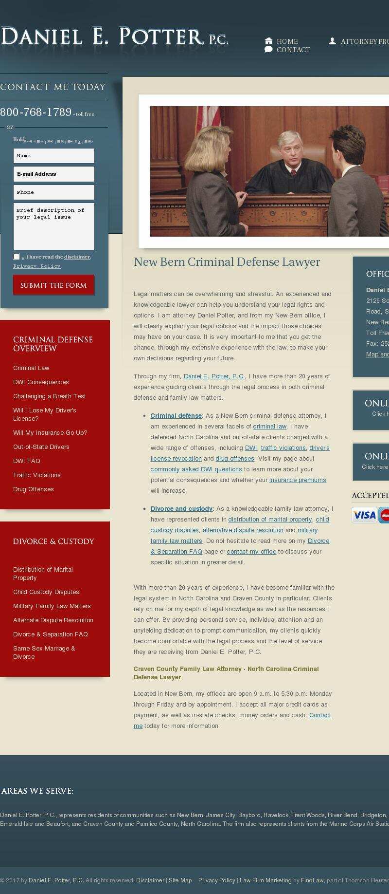 Daniel E. Potter, P.C. - New Bern NC Lawyers