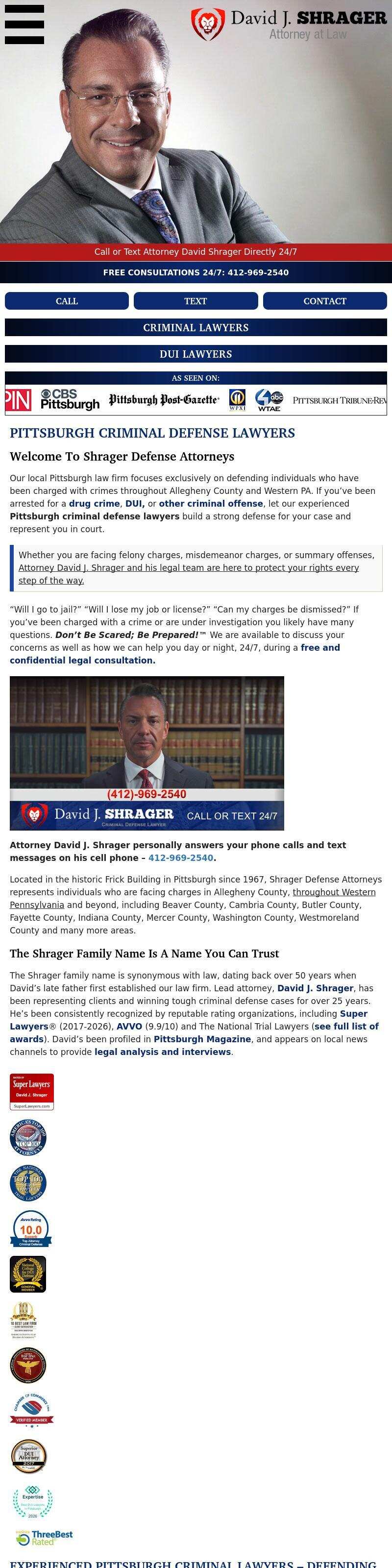 David J. Shrager - Pittsburgh PA Lawyers
