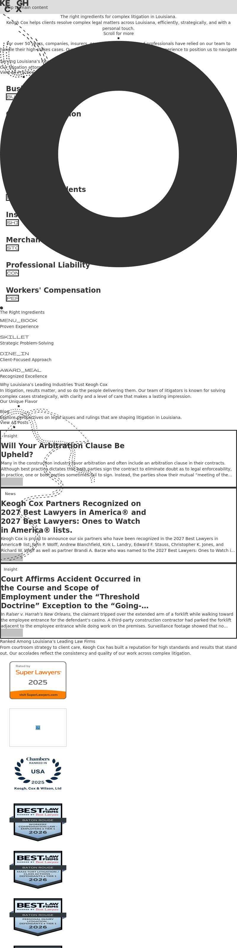 Keogh, Cox & Wilson, Ltd. - Baton Rouge LA Lawyers