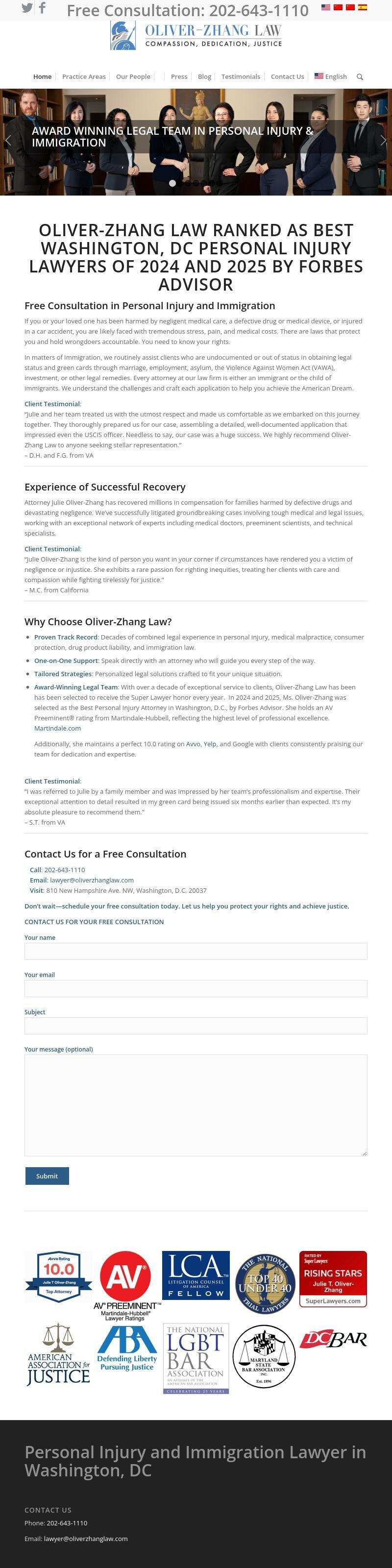 Oliver-Zhang Law - Washington DC Lawyers