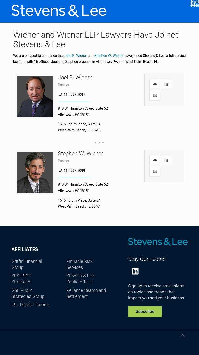 Wiener and Wiener LLP - Allentown PA Lawyers